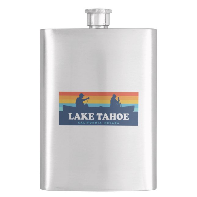 Lake Tahoe California Nevada Canoe Hip Flask (Front)