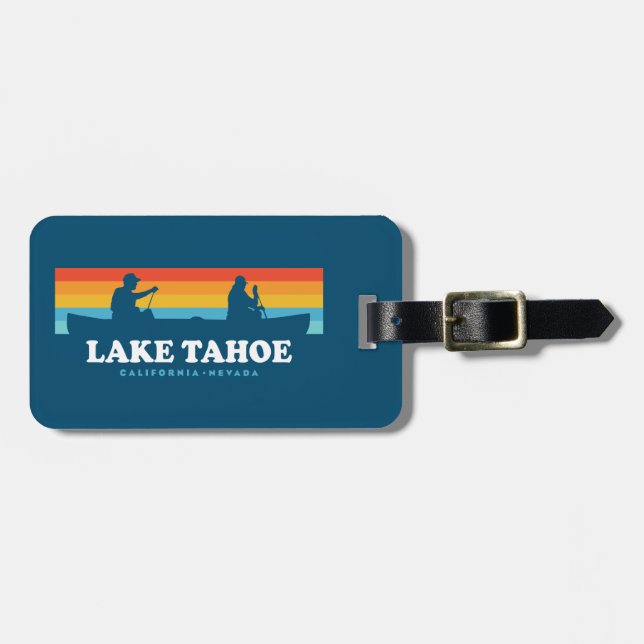 Lake Tahoe California Nevada Canoe Luggage Tag (Front Horizontal)