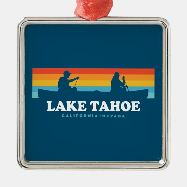 Lake Tahoe California Nevada Canoe Metal Ornament (Front)