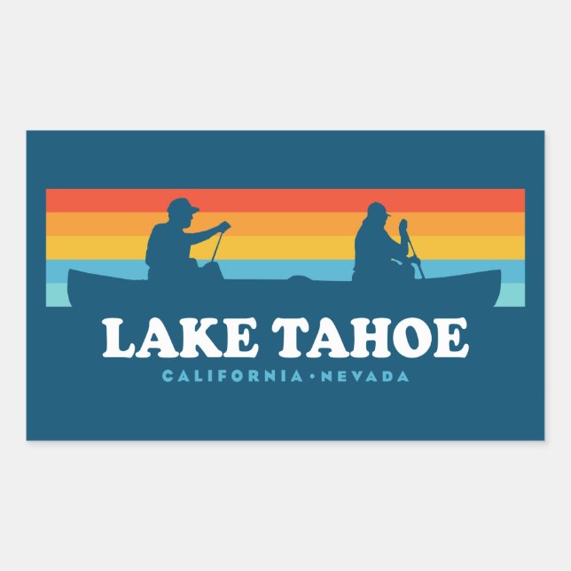 Lake Tahoe California Nevada Canoe Rectangular Sticker (Front)