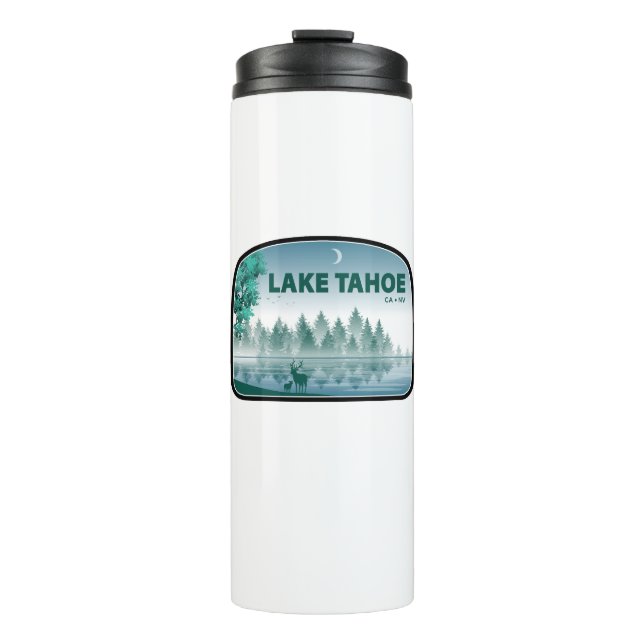 Lake Tahoe California Nevada Deer Thermal Tumbler (Front)