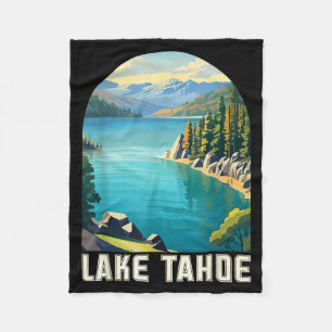 Lake tahoe california nevada mountain hiking skiin fleece blanket