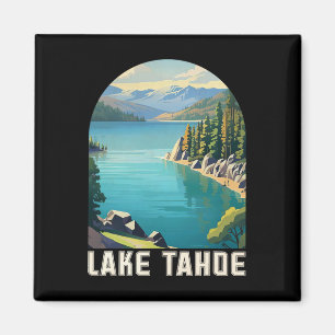 Lake Tahoe California Nevada Mountain Hiking Skiin Magnet