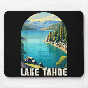 Lake tahoe california nevada mountain hiking skiin mouse pad