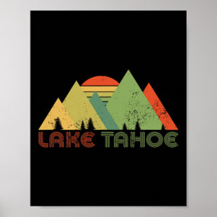 Lake Tahoe California Nevada Mountain Skiing Ski C Poster