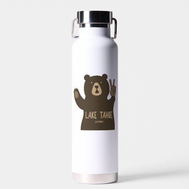 Lake Tahoe California Nevada Peace Bear Water Bottle (Front)