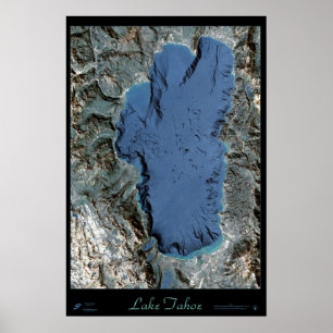 Lake Tahoe California/Nevada satellite poster