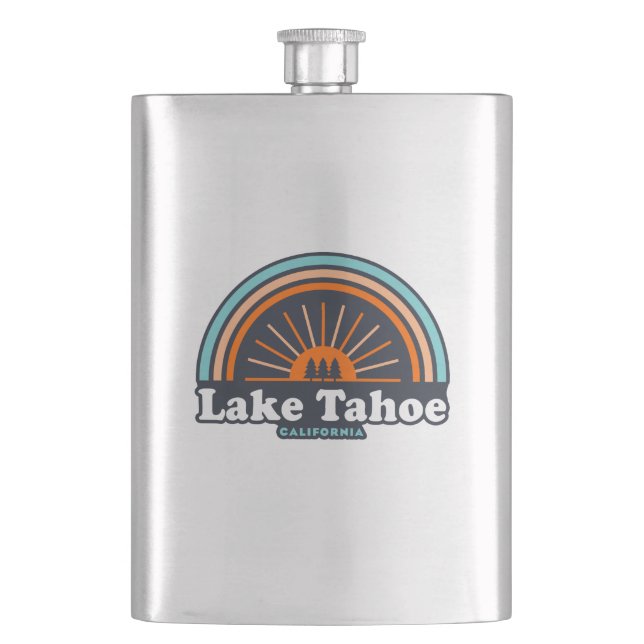 Lake Tahoe California Rainbow Hip Flask (Front)