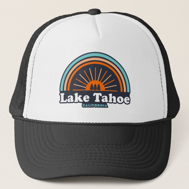Lake Tahoe California Rainbow Trucker Hat (Front)