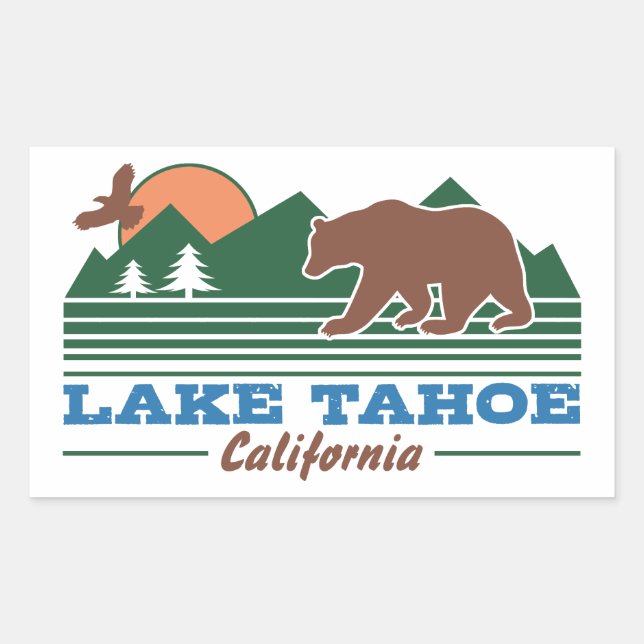 Lake Tahoe California Rectangular Sticker (Front)