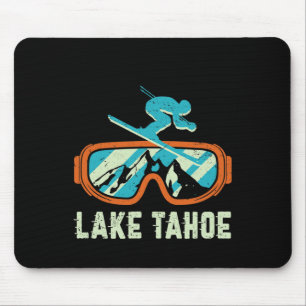 Lake Tahoe California Retro Vintage Skiing And Sno Mouse Pad