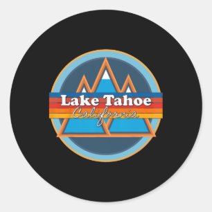 Lake Tahoe California, Skiing, Snow Boarding, Vaca Classic Round Sticker