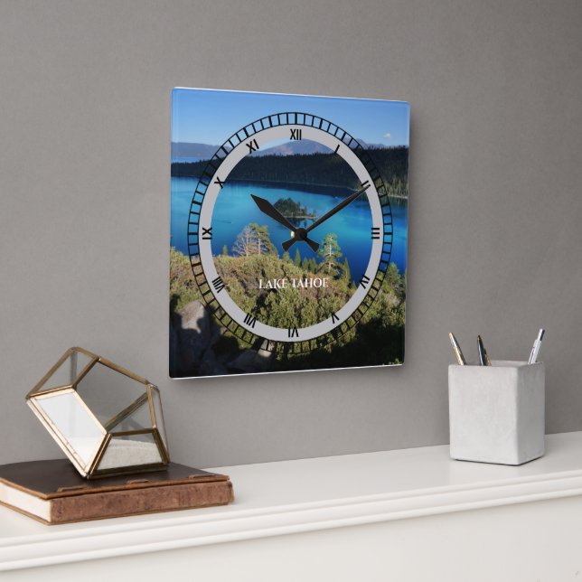 Lake Tahoe California Souvenir Custom Christmas Square Wall Clock (Office)