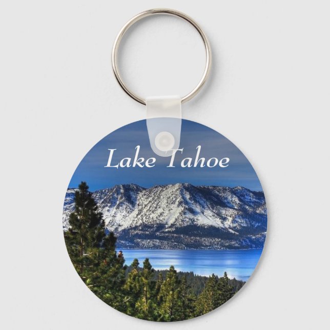 Lake Tahoe California Sunset Emerald Bay Keychain (Front)