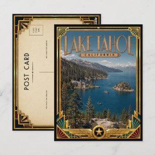 Lake Tahoe California Vintage Art Deco Golden Age Postcard