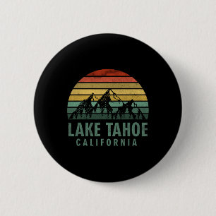 Lake Tahoe California Vintage Mountains Hiking Cam 6 Cm Round Badge