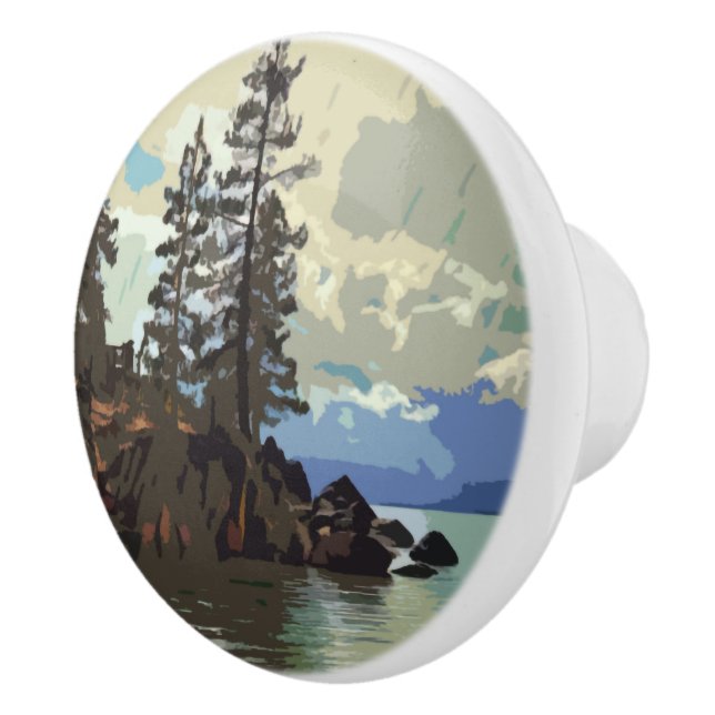 Lake Tahoe Ceramic Pull (Right)