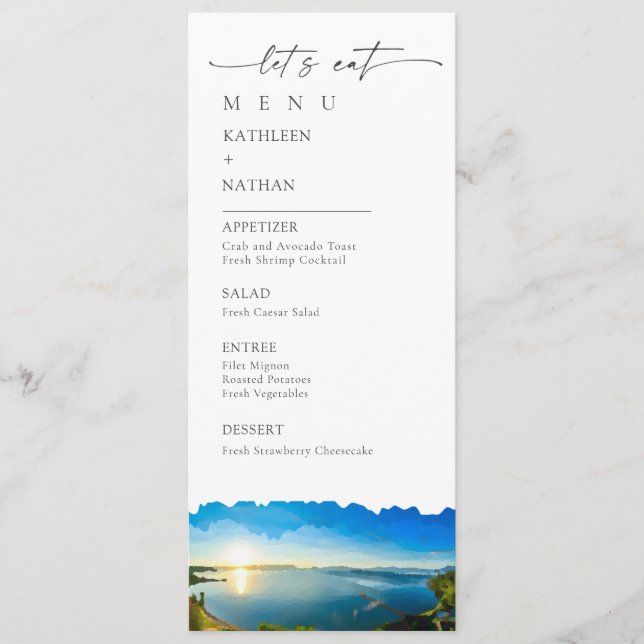 Lake Tahoe Destination Wedding Menu (Front)