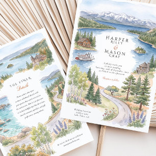 Lake Tahoe Emerald Bay Fannette Island Wedding Invitation