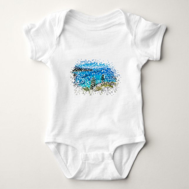 Lake Tahoe Graphic Baby Bodysuit (Front)