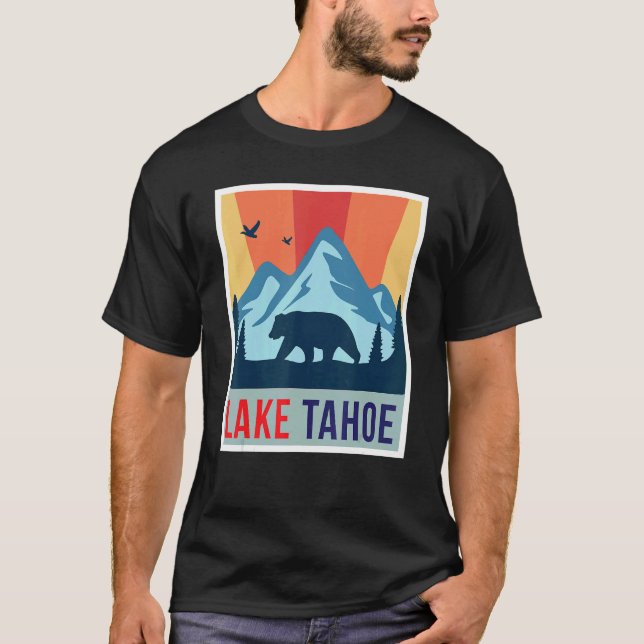 Lake Tahoe Grizzly bear California Ski Mountains C T-Shirt (Front)