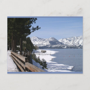 Lake Tahoe in Snow Blue Beach Song™ Postcard