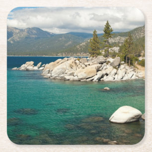 Lake Tahoe Landscape Square Paper Coaster