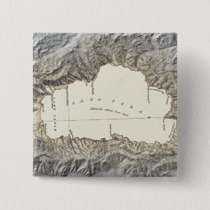Lake Tahoe map 15 Cm Square Badge