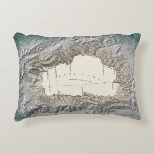 Lake Tahoe map Decorative Cushion