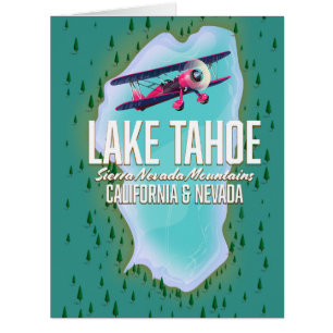 Lake Tahoe map travel poster