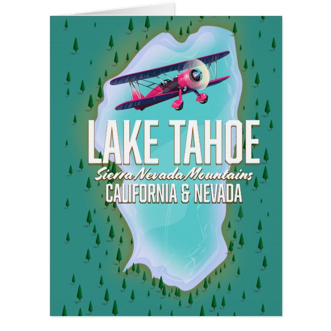 Lake Tahoe map travel poster (Front)