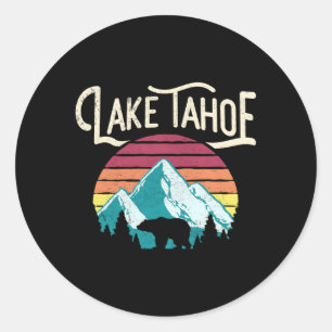 Lake Tahoe Mountain Bear Swea Classic Round Sticker