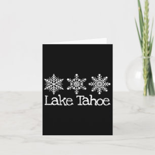 Lake Tahoe Mountain Ski Skier Skiing Rustic Snowfl Card