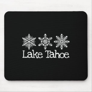 Lake Tahoe Mountain Ski Skier Skiing Rustic Snowfl Mouse Pad