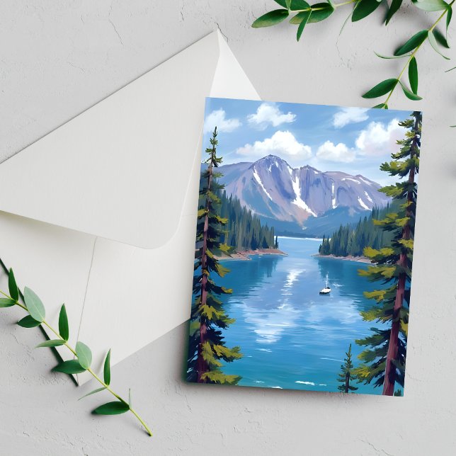 Lake Tahoe Mountains Painting Postcard (Creator Uploaded)