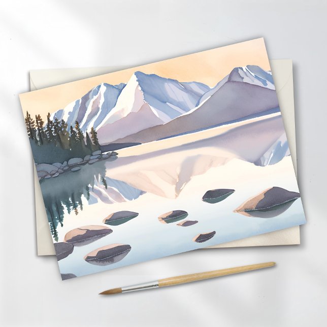 Lake Tahoe Mountains | Watercolor Landscape Postcard (Creator Uploaded)