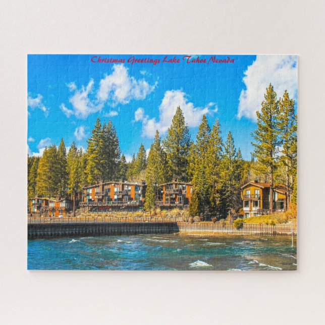 Lake Tahoe Nevada.Christmas Greetings Jigsaw Puzzle (Horizontal)
