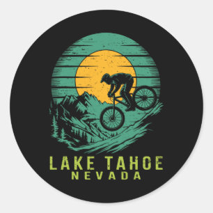 Lake Tahoe Nevada Mountain Biking Adventure Classic Round Sticker