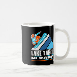 Lake Tahoe Nevada - Vintage Snowboarder Coffee Mug