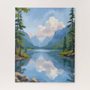 Lake Tahoe Oil Painting Landscape Jigsaw Puzzle