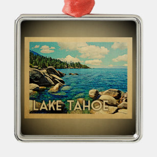 Lake Tahoe Ornament Vintage Travel