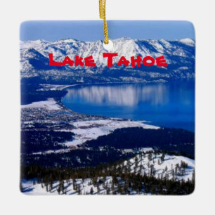 Lake Tahoe Panoramic Christmas Ornament