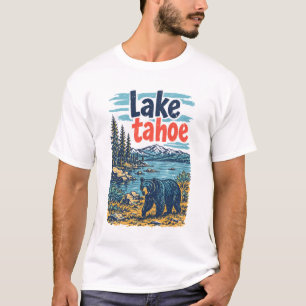 Lake Tahoe Park Landscape Cute Bear T-Shirt