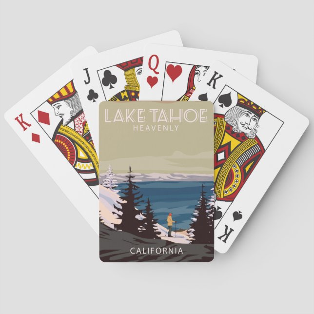Lake Tahoe, Ski Heavenly Playing Cards (Back)