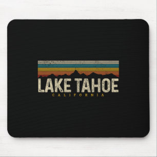 Lake Tahoe Vintage Mountains Hiking Camping Retro  Mouse Pad