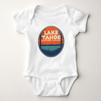 Lake Tahoe Vintage Travel Decal Design Baby Bodysuit