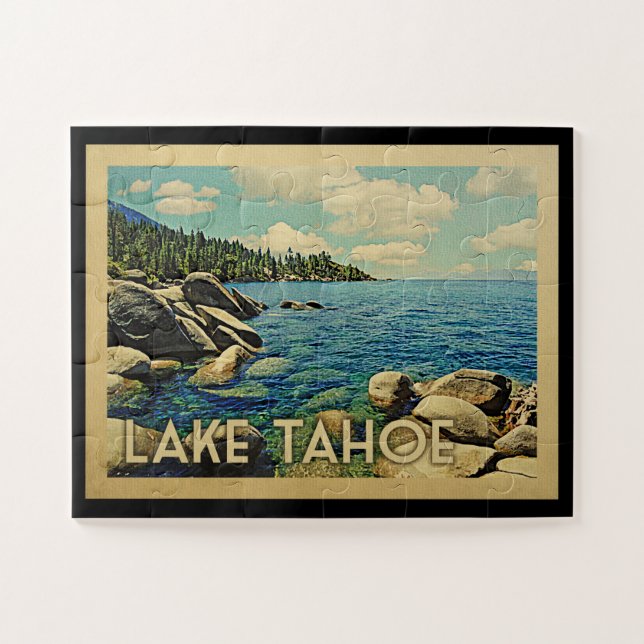 Lake Tahoe Vintage Travel Jigsaw Puzzle (Horizontal)