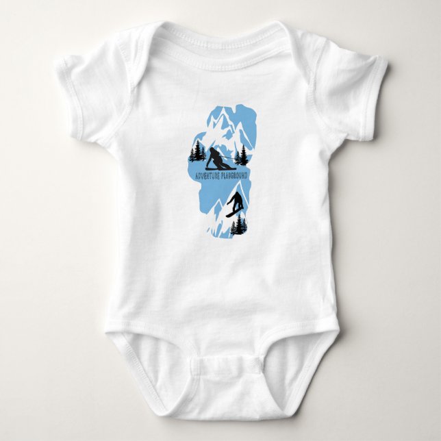 Lake Tahoe: Winter Adventure Playground Baby Bodysuit (Front)