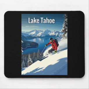 Lake Tahoe Winter Skiing Adventure Mouse Pad