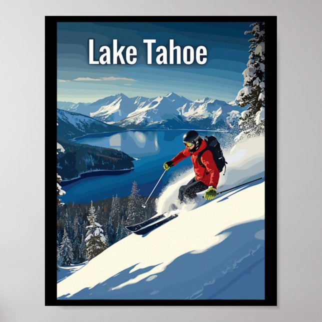 Lake Tahoe Winter Skiing Adventure  Poster (Front)